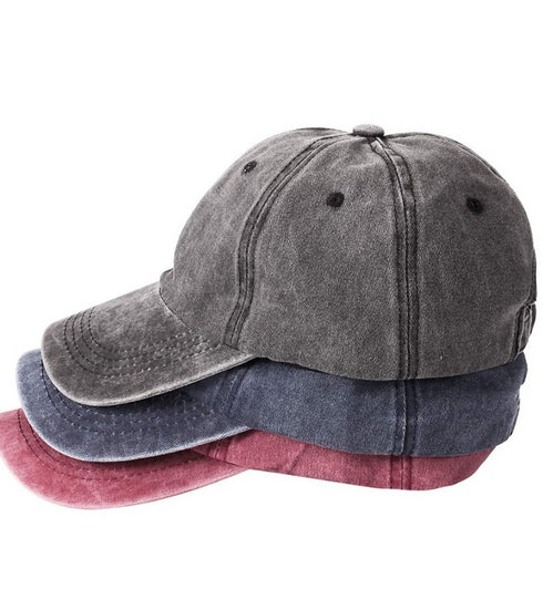3 Pack Washed Plain Baseball Cap